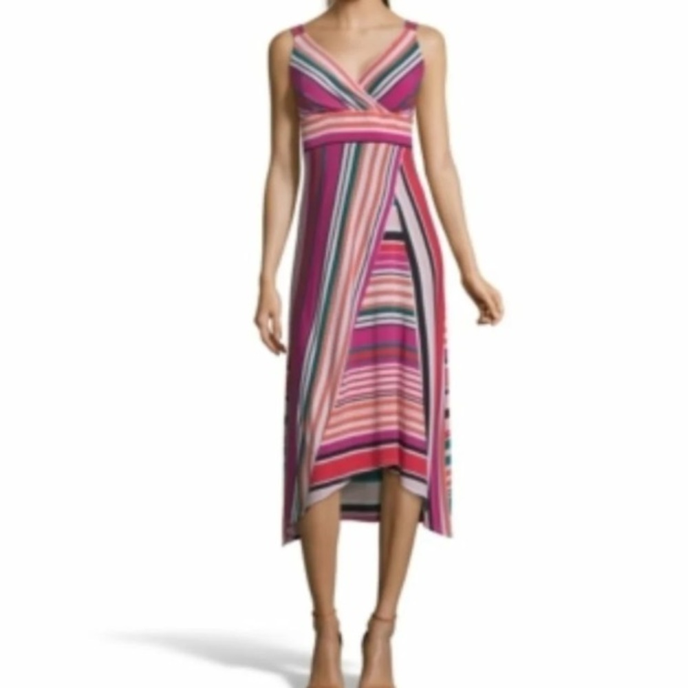 NWT JohnPaulRichard Petite Mixed-Stripe Dress oh. - Picture 2 of 14